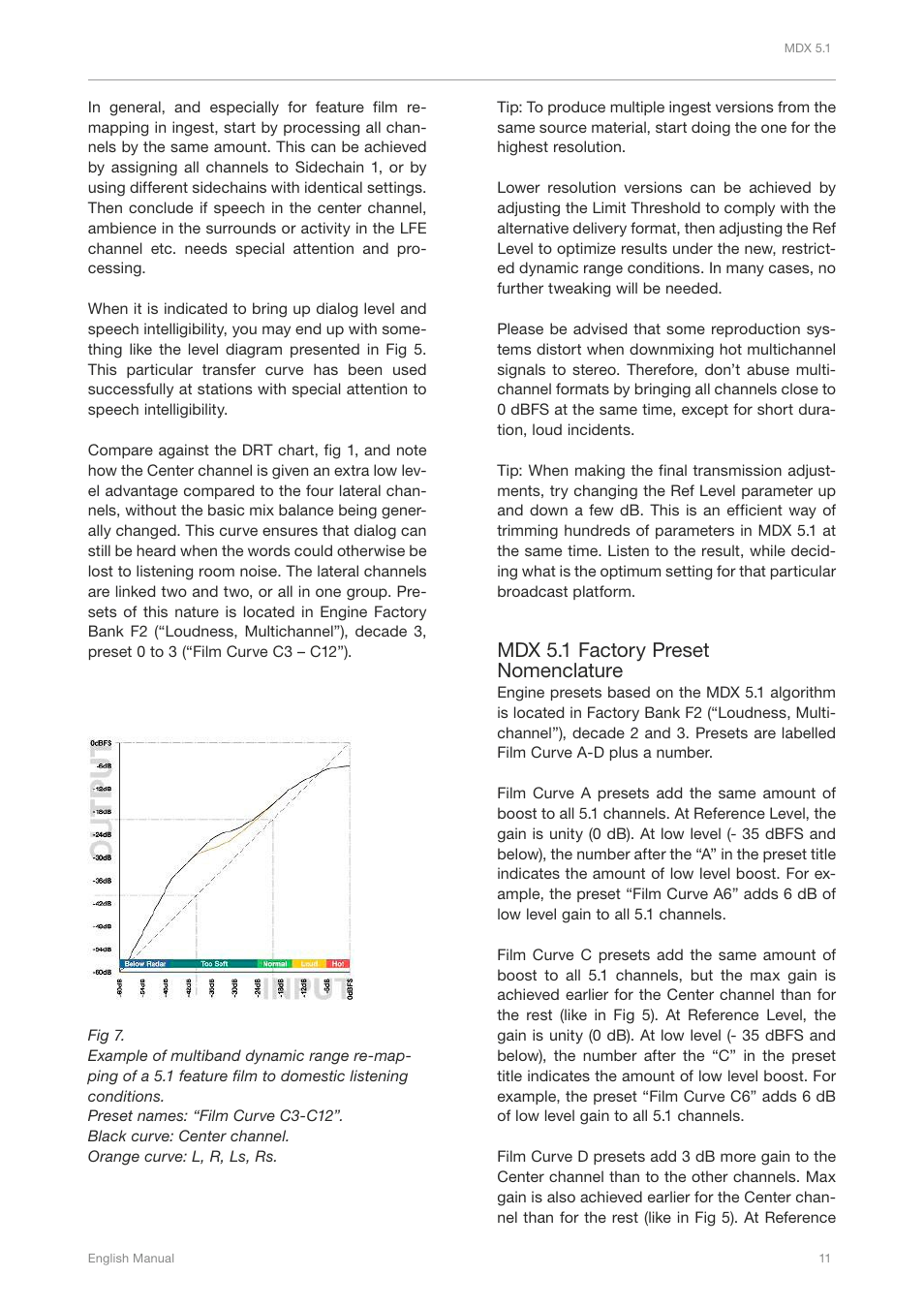 Mdx 5.1 factory preset nomenclature | TC Electronic DB4 MKII User Manual | Page 15 / 95