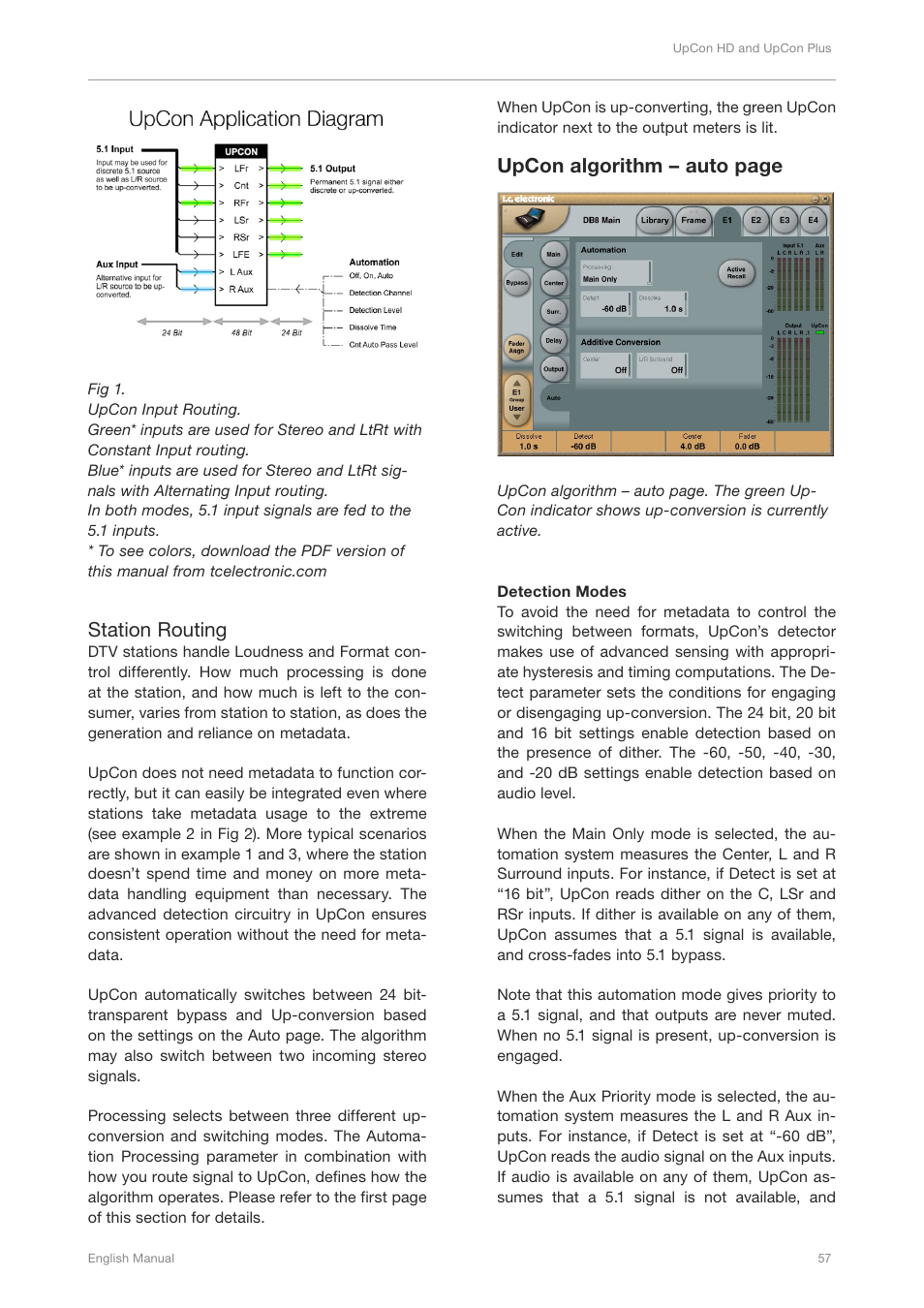 Station routing, Upcon algorithm – auto page | TC Electronic DB4 MKII User Manual | Page 61 / 95