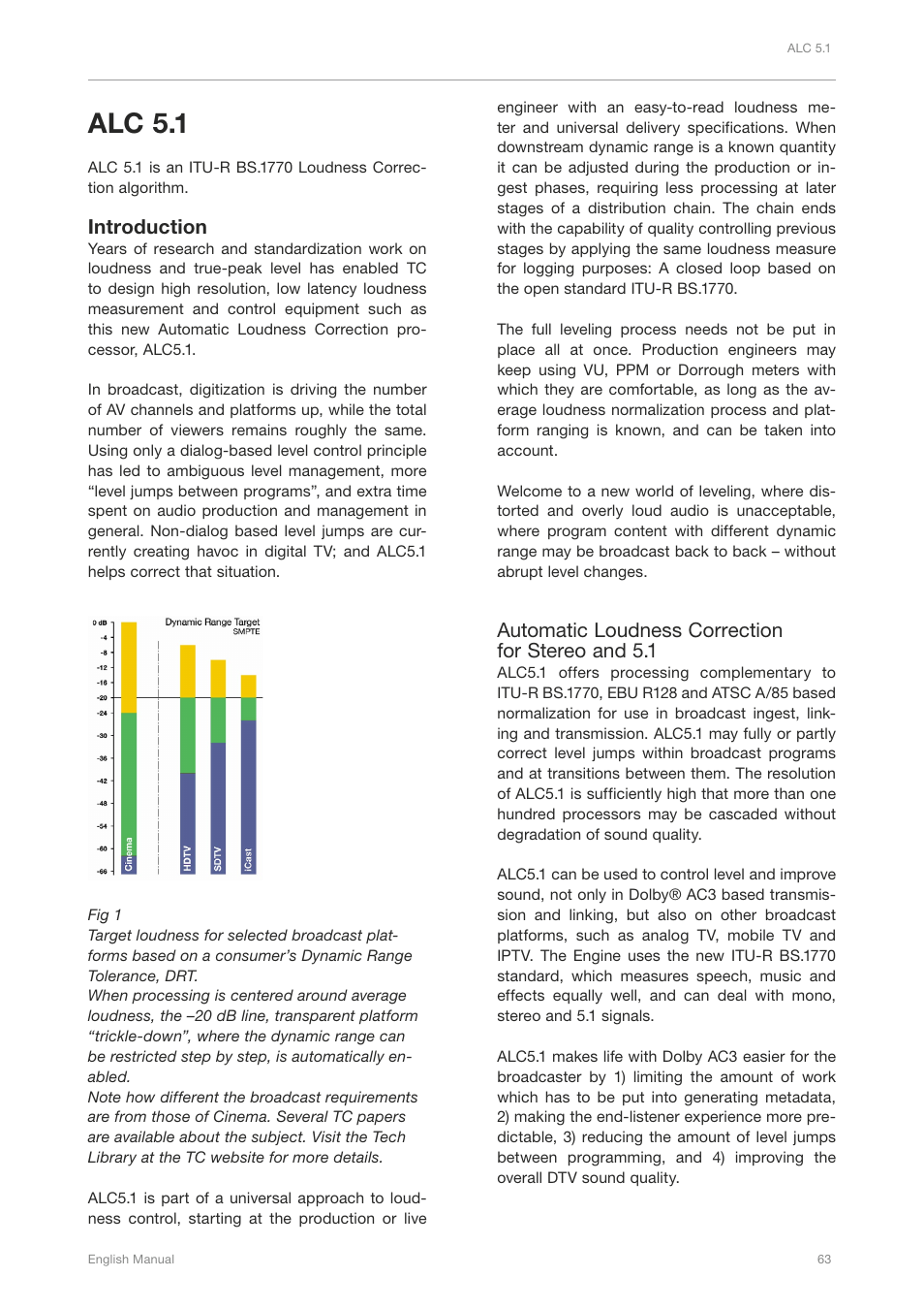 Alc 5.1 | TC Electronic DB4 MKII User Manual | Page 67 / 95