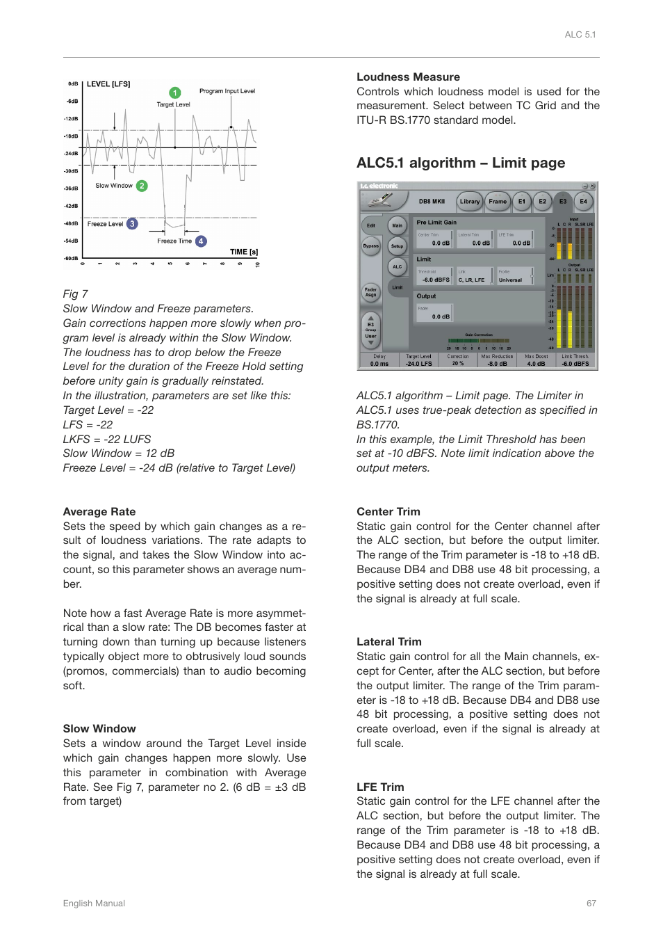 Alc5.1 algorithm – limit page | TC Electronic DB4 MKII User Manual | Page 71 / 95