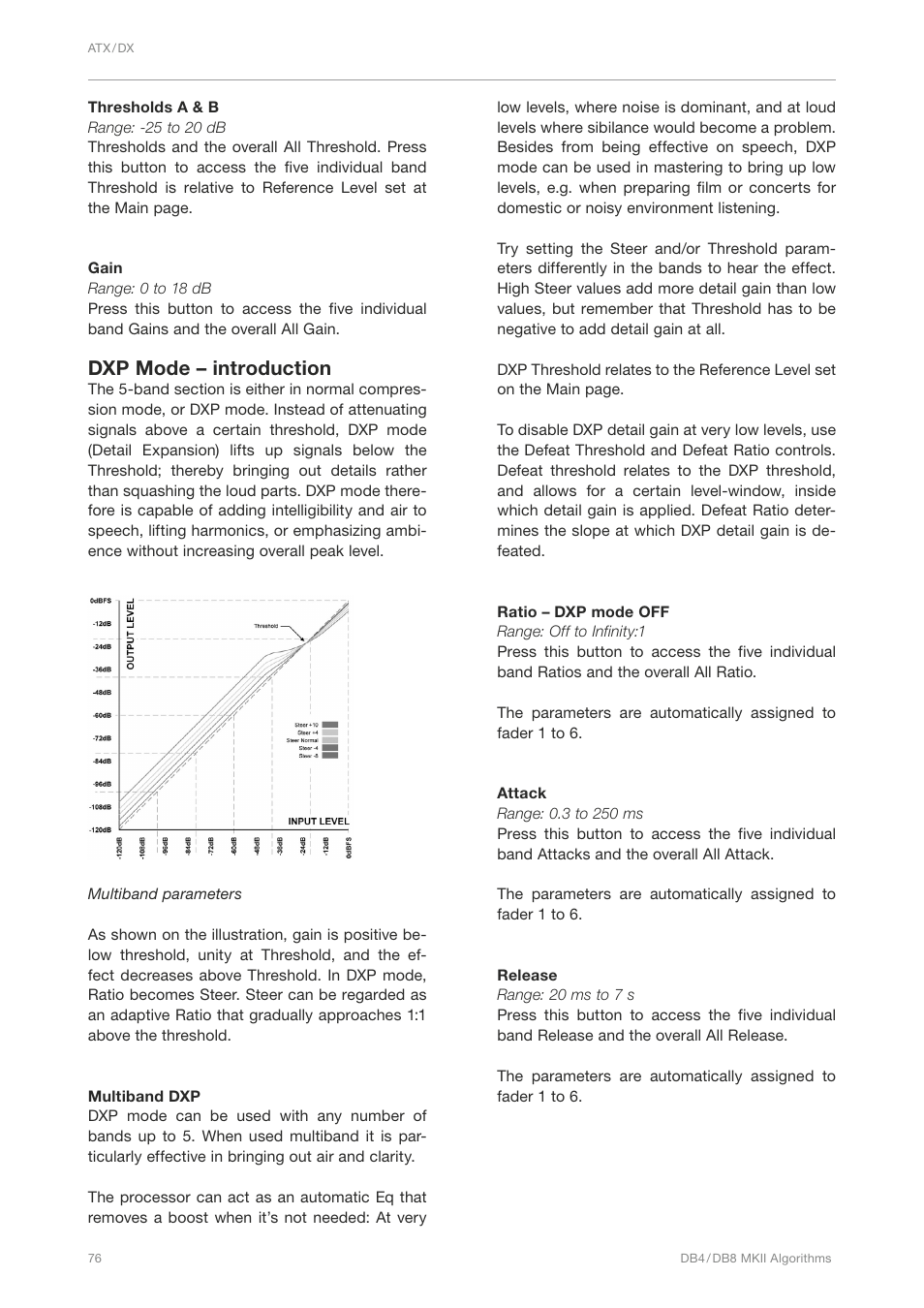 Dxp mode – introduction | TC Electronic DB4 MKII User Manual | Page 80 / 95