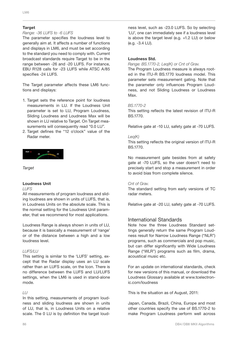 International standards | TC Electronic DB4 MKII User Manual | Page 90 / 95
