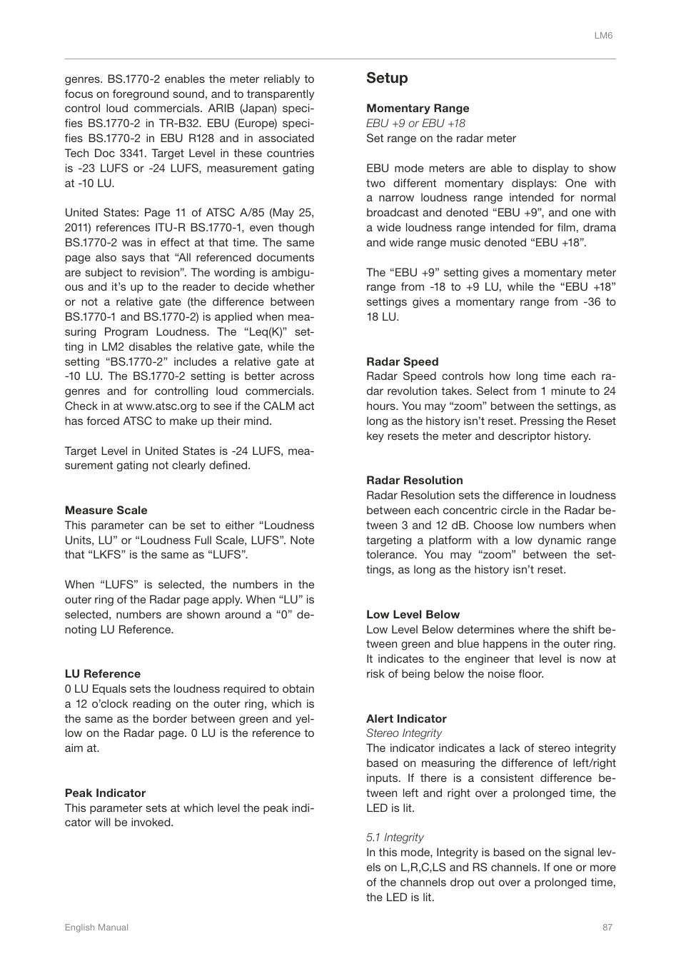 Setup | TC Electronic DB4 MKII User Manual | Page 91 / 95