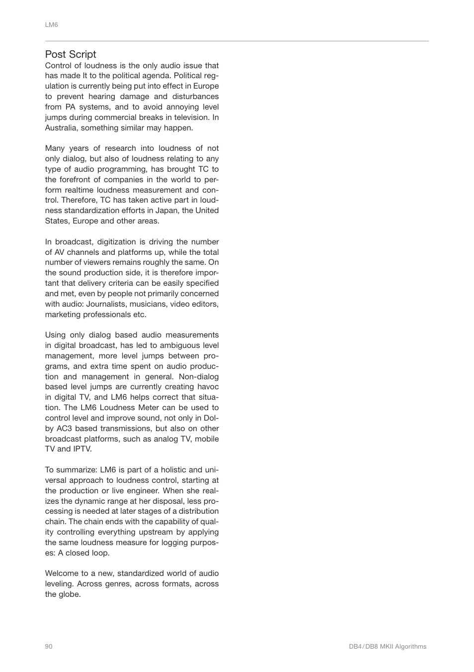 Post script | TC Electronic DB4 MKII User Manual | Page 94 / 95