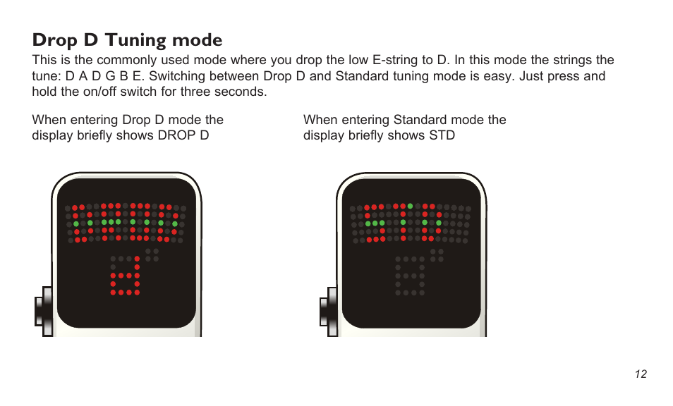 Drop d tuning mode | TC Electronic PolyTune Mini User Manual | Page 12 / 14