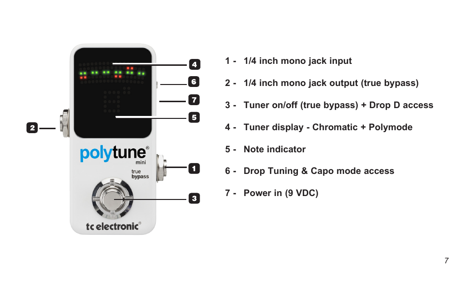 TC Electronic PolyTune Mini User Manual | Page 7 / 14