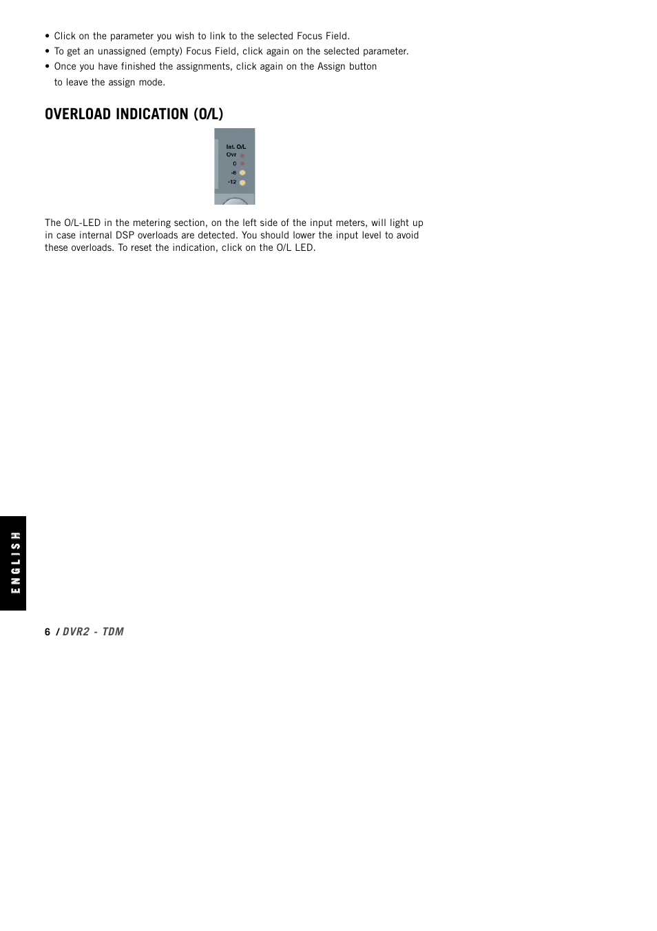 Overload indication (o/l) | TC Electronic DVR2 TDM User Manual | Page 6 / 14