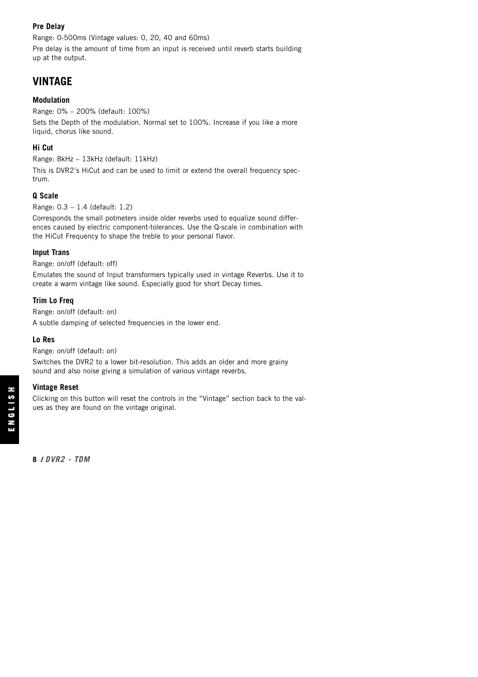 Vintage | TC Electronic DVR2 TDM User Manual | Page 8 / 14