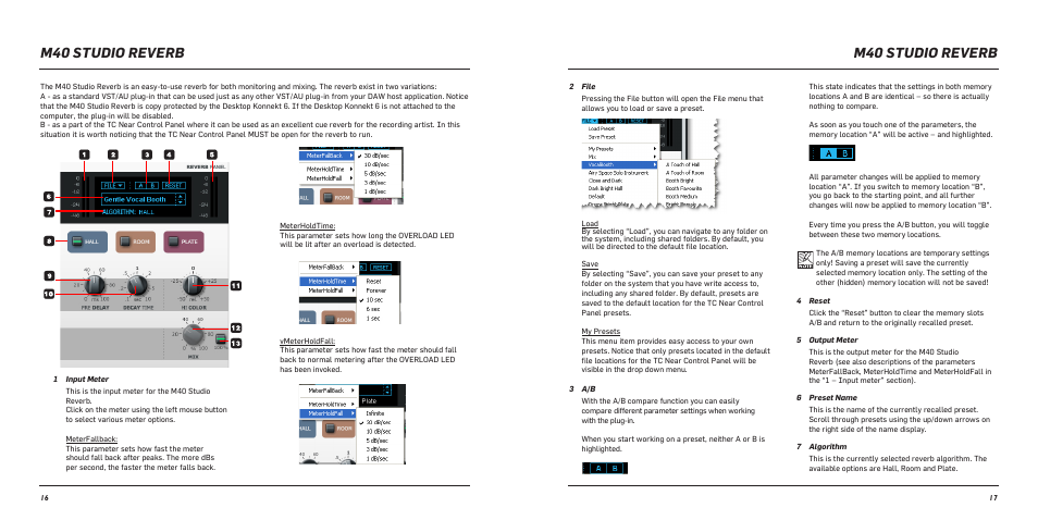 M40 studio reverb | TC Electronic Desktop Konnekt 6 User Manual | Page 10 / 17