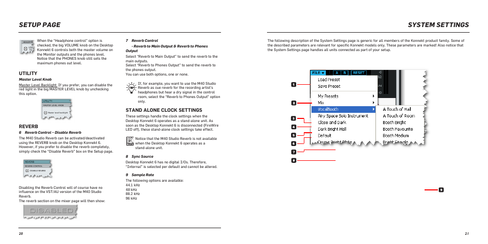 System settings, Setup page | TC Electronic Desktop Konnekt 6 User Manual | Page 12 / 17