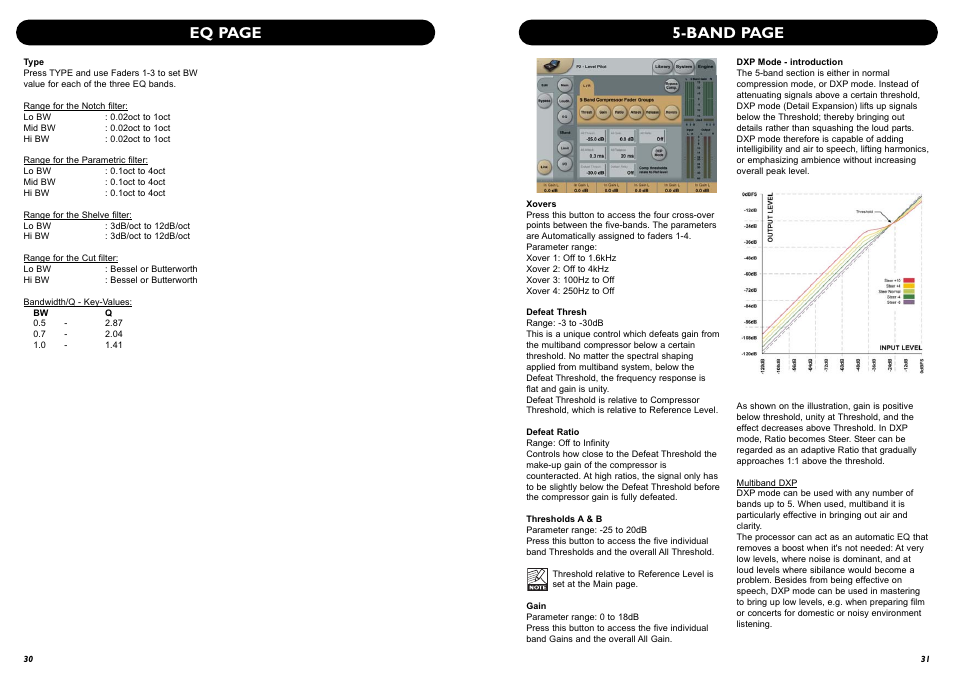 Eq page, Band page | TC Electronic P2 User Manual | Page 17 / 21