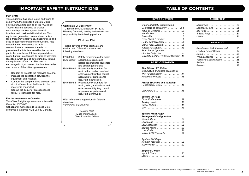 TC Electronic P2 User Manual | Page 3 / 21