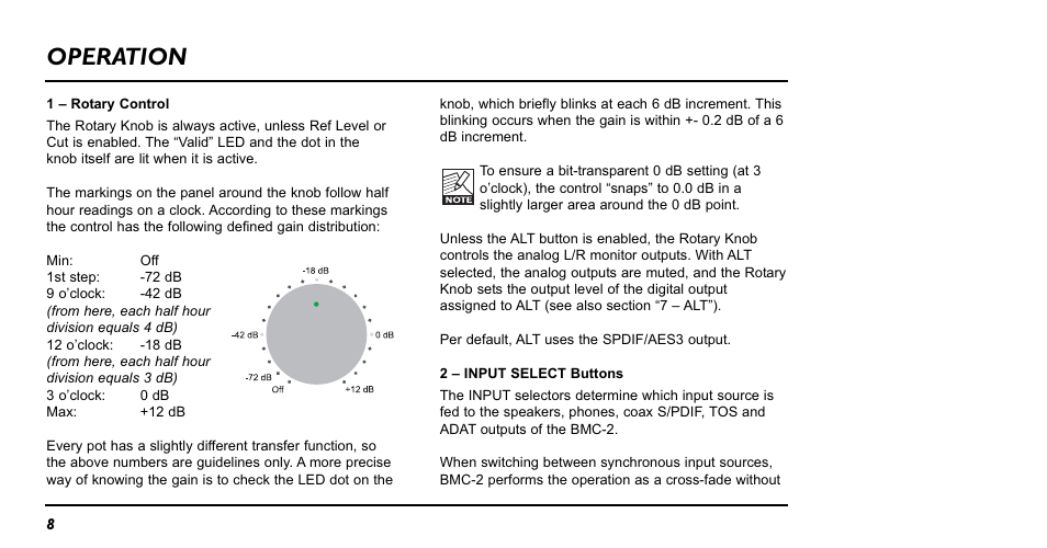 Operation | TC Electronic BMC-2 User Manual | Page 8 / 22