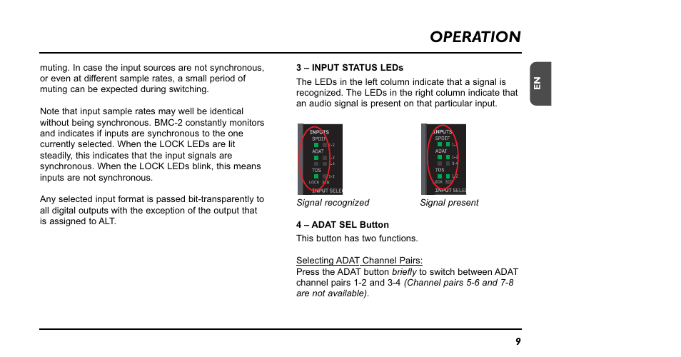 Operation | TC Electronic BMC-2 User Manual | Page 9 / 22