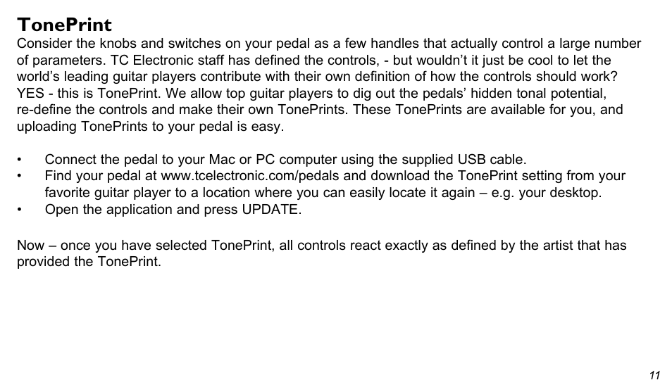 Toneprint | TC Electronic Manuals User Manual | Page 11 / 15