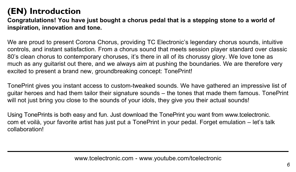 En) introduction | TC Electronic Manuals User Manual | Page 6 / 15