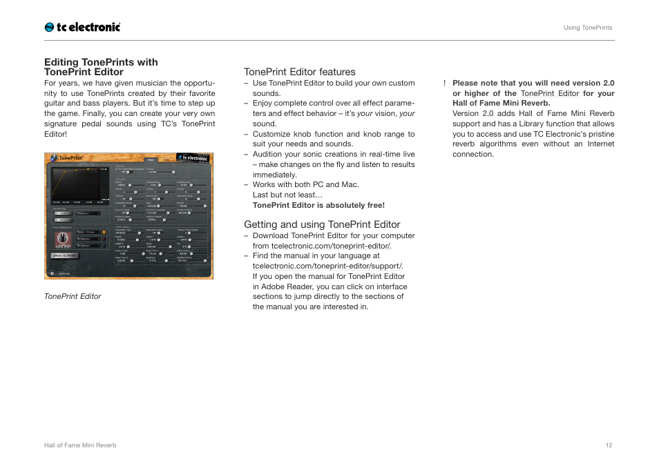 TC Electronic Hall of Fame Mini Reverb User Manual | Page 14 / 18