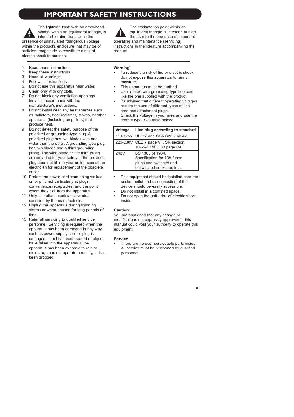 Important safety instructions | TC Electronic M-One XL User Manual | Page 3 / 46