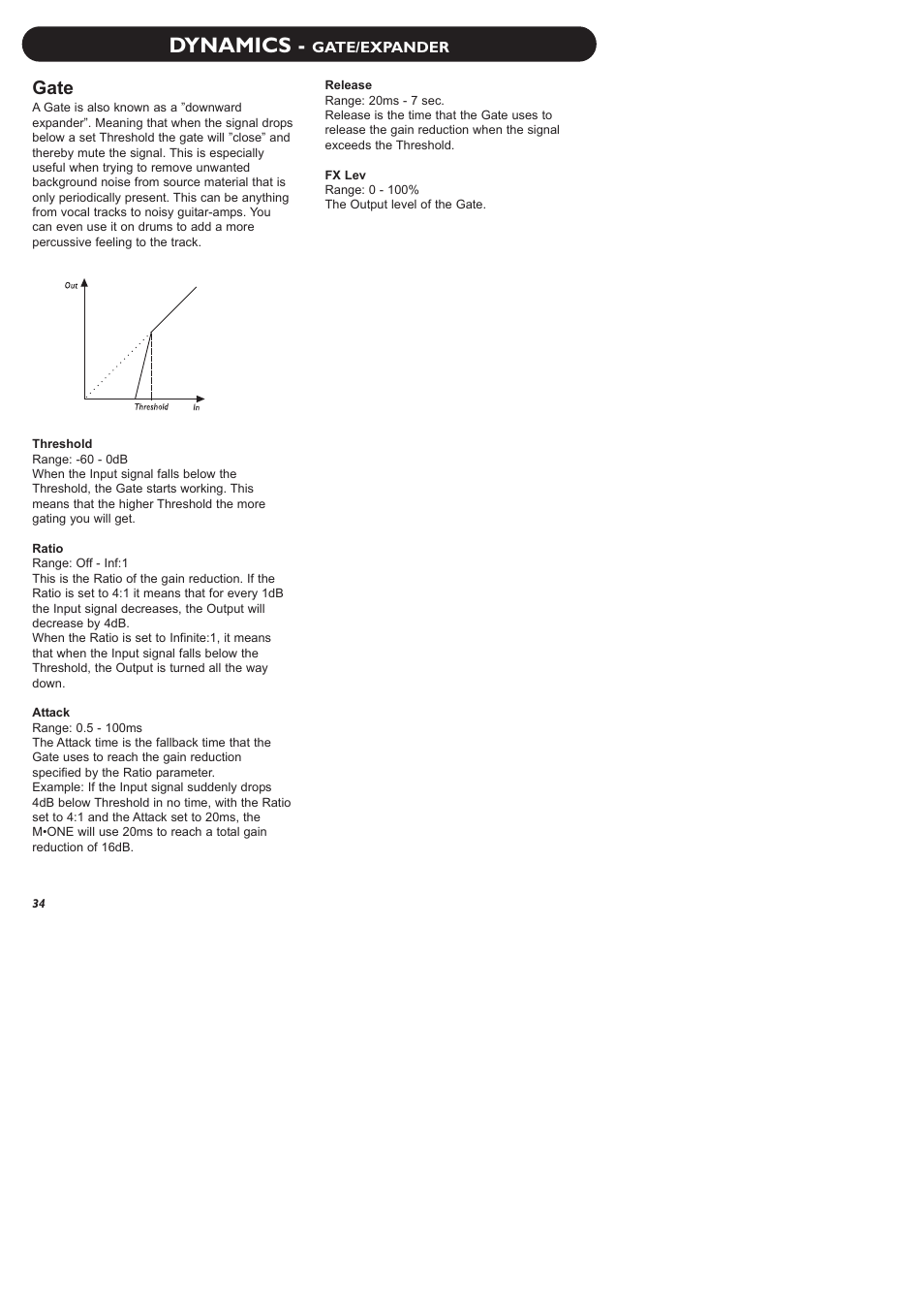 Dynamics, Gate | TC Electronic M-One XL User Manual | Page 36 / 46