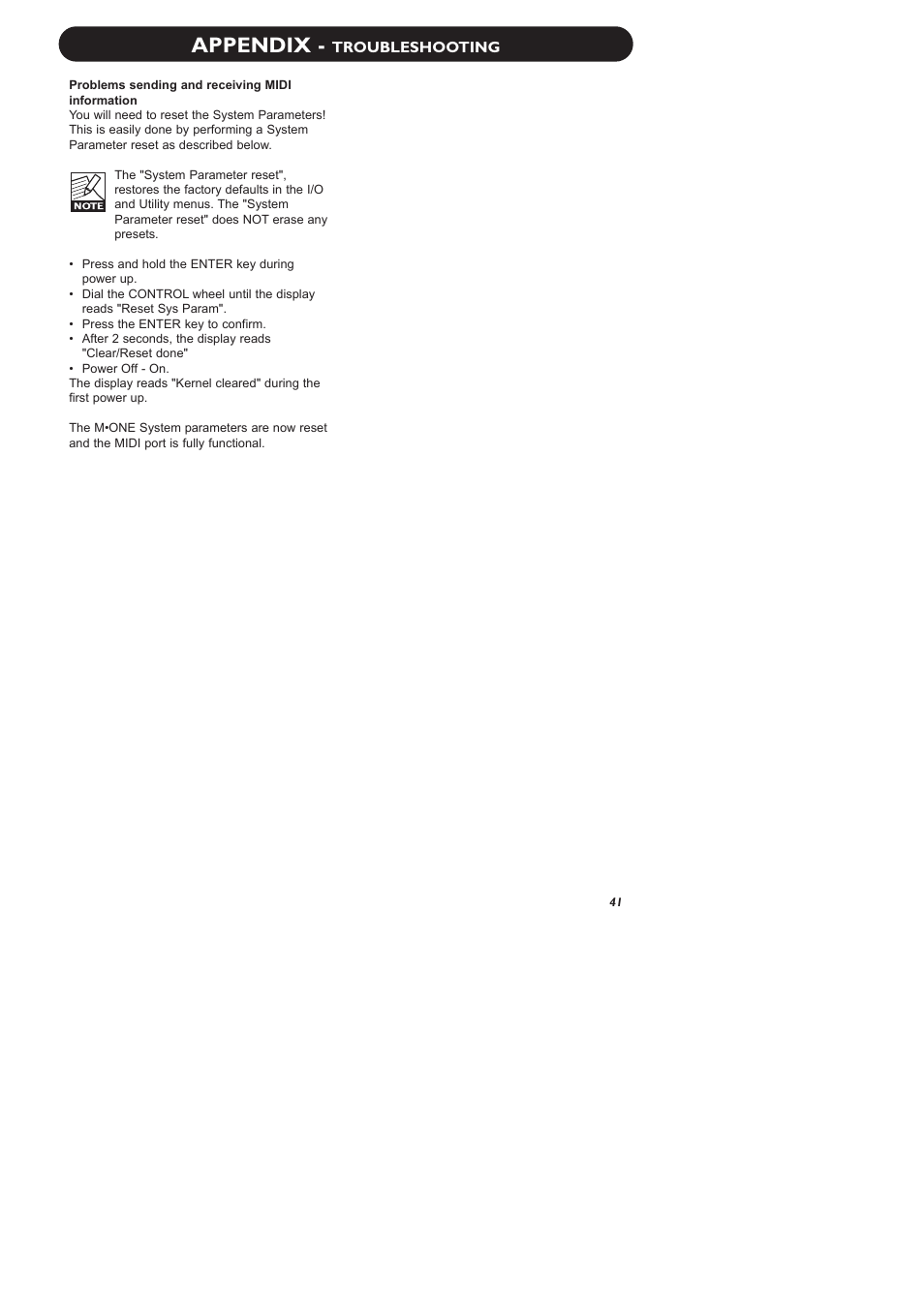 Appendix | TC Electronic M-One XL User Manual | Page 43 / 46