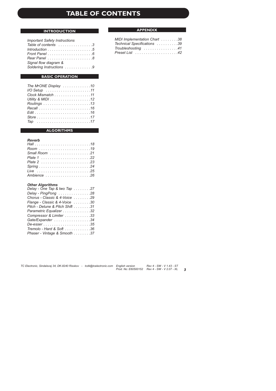 TC Electronic M-One XL User Manual | Page 5 / 46