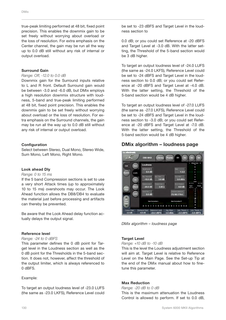 Dmix algorithm – loudness page | TC Electronic Broadcast 6000 User Manual | Page 134 / 210