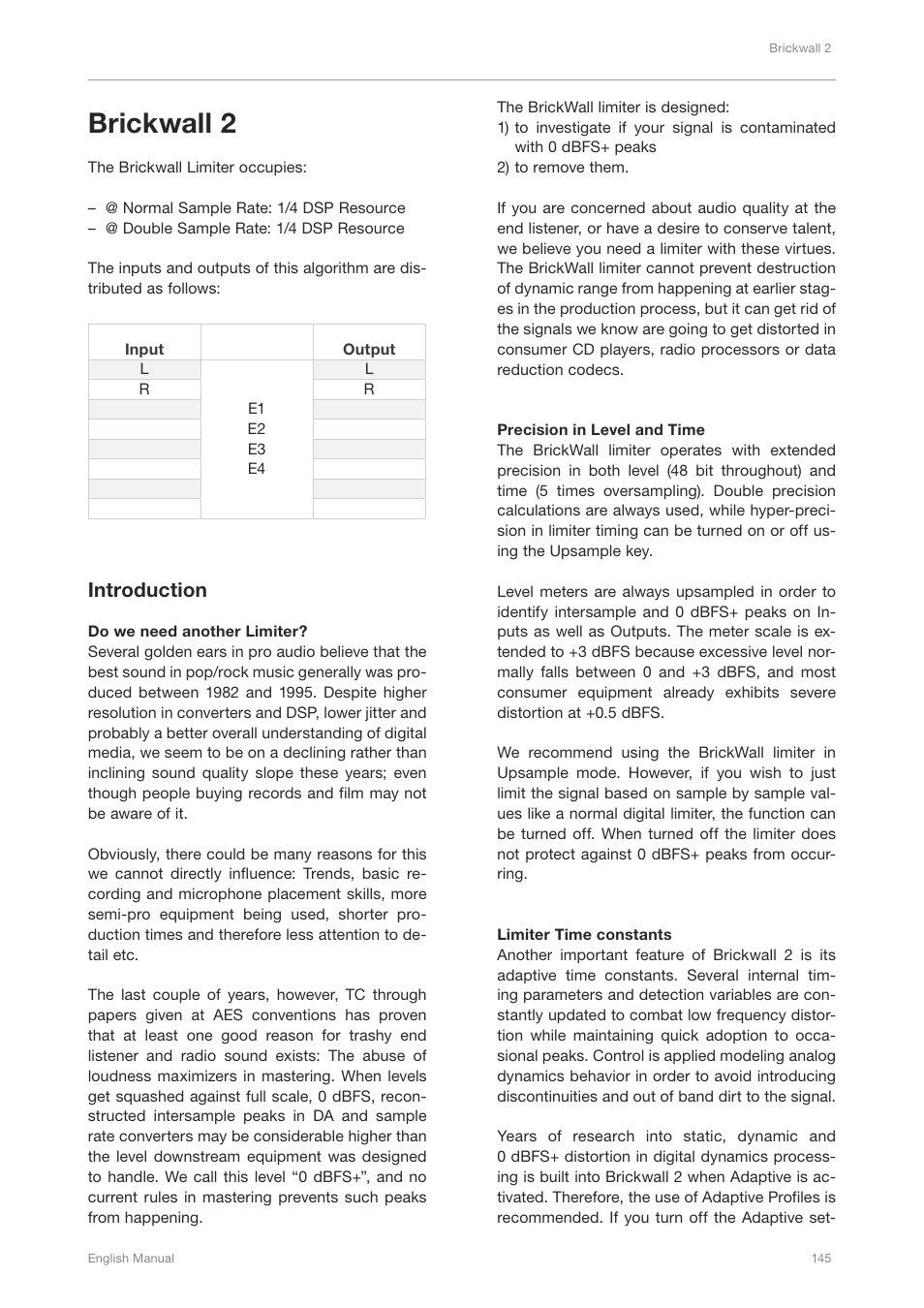 Brickwall 2, Introduction | TC Electronic Broadcast 6000 User Manual | Page 149 / 210