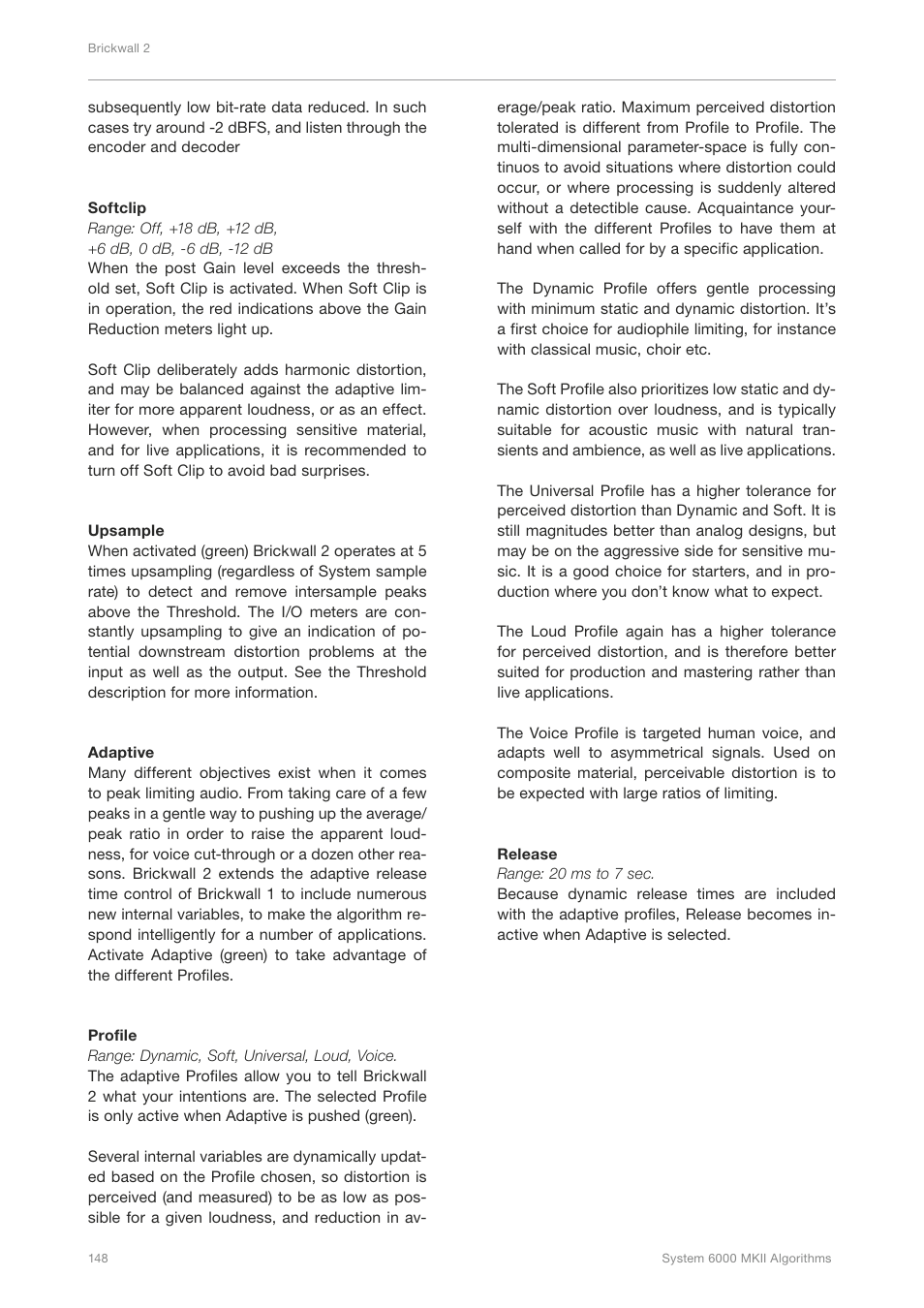 TC Electronic Broadcast 6000 User Manual | Page 152 / 210