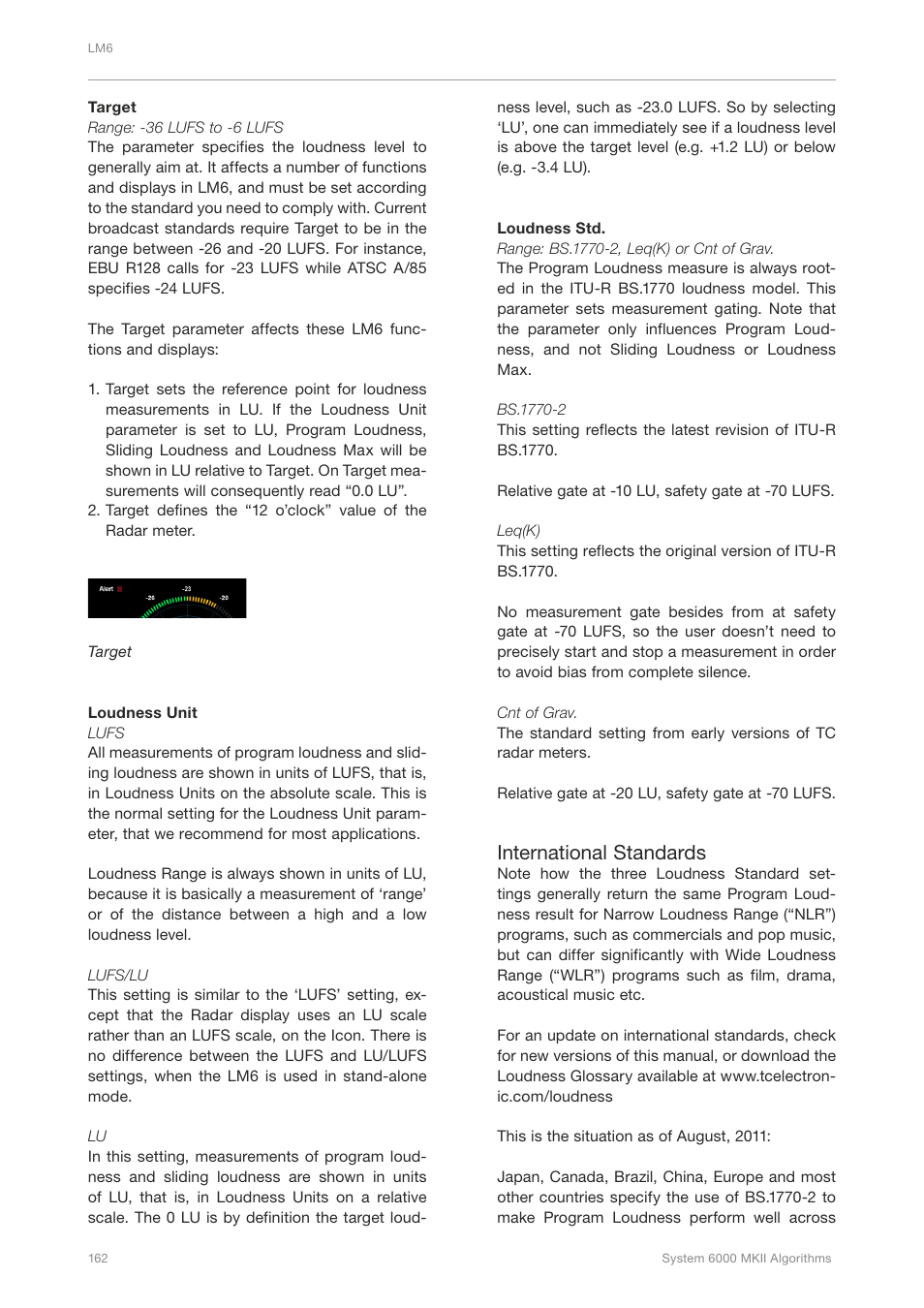 International standards | TC Electronic Broadcast 6000 User Manual | Page 166 / 210