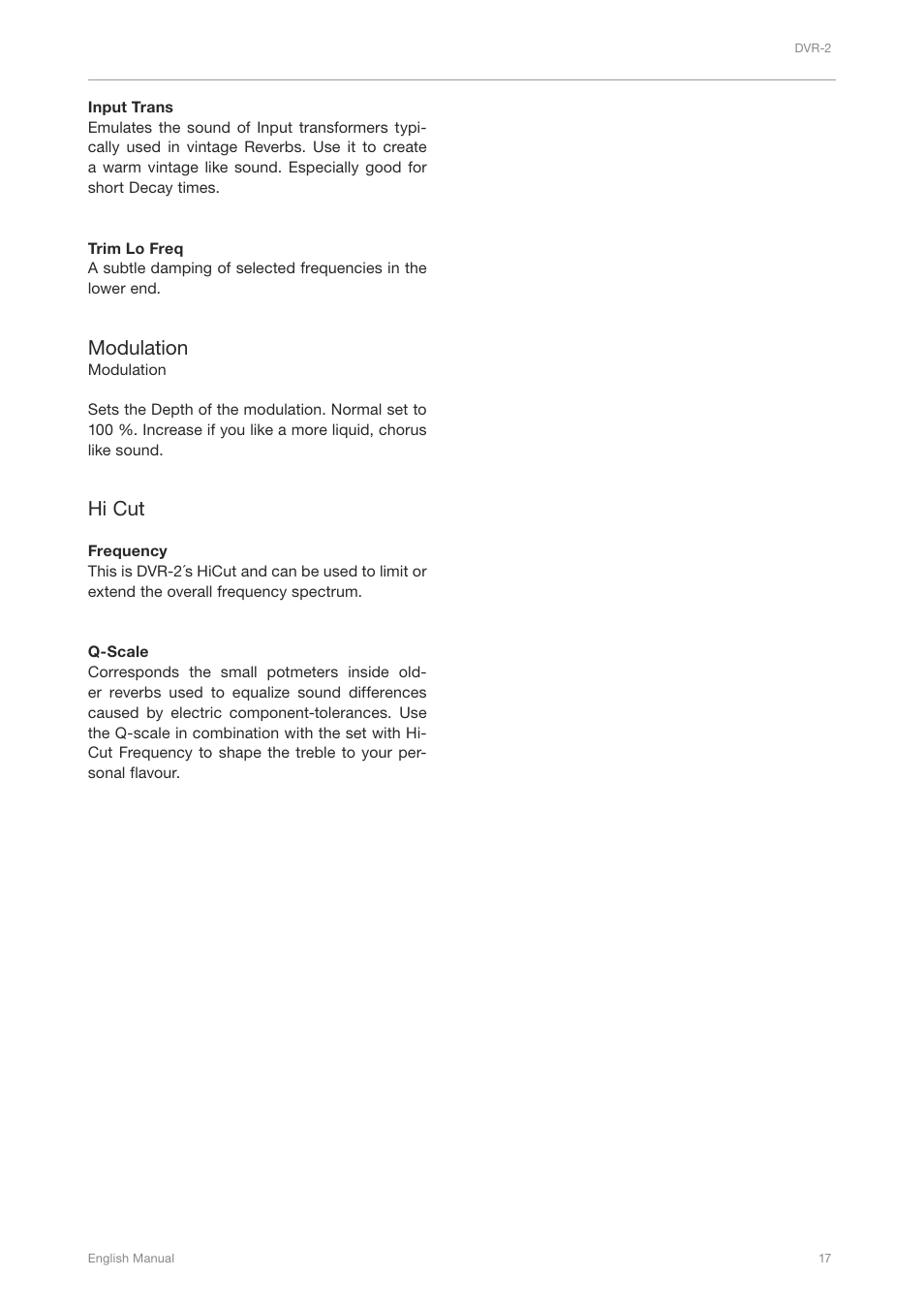 Modulation, Hi cut | TC Electronic Broadcast 6000 User Manual | Page 21 / 210