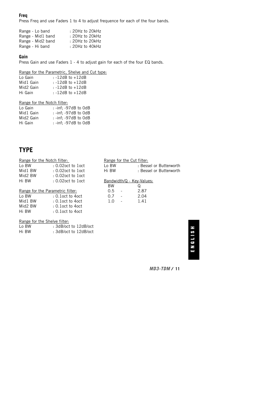 Type | TC Electronic MD3 TDM User Manual | Page 13 / 27