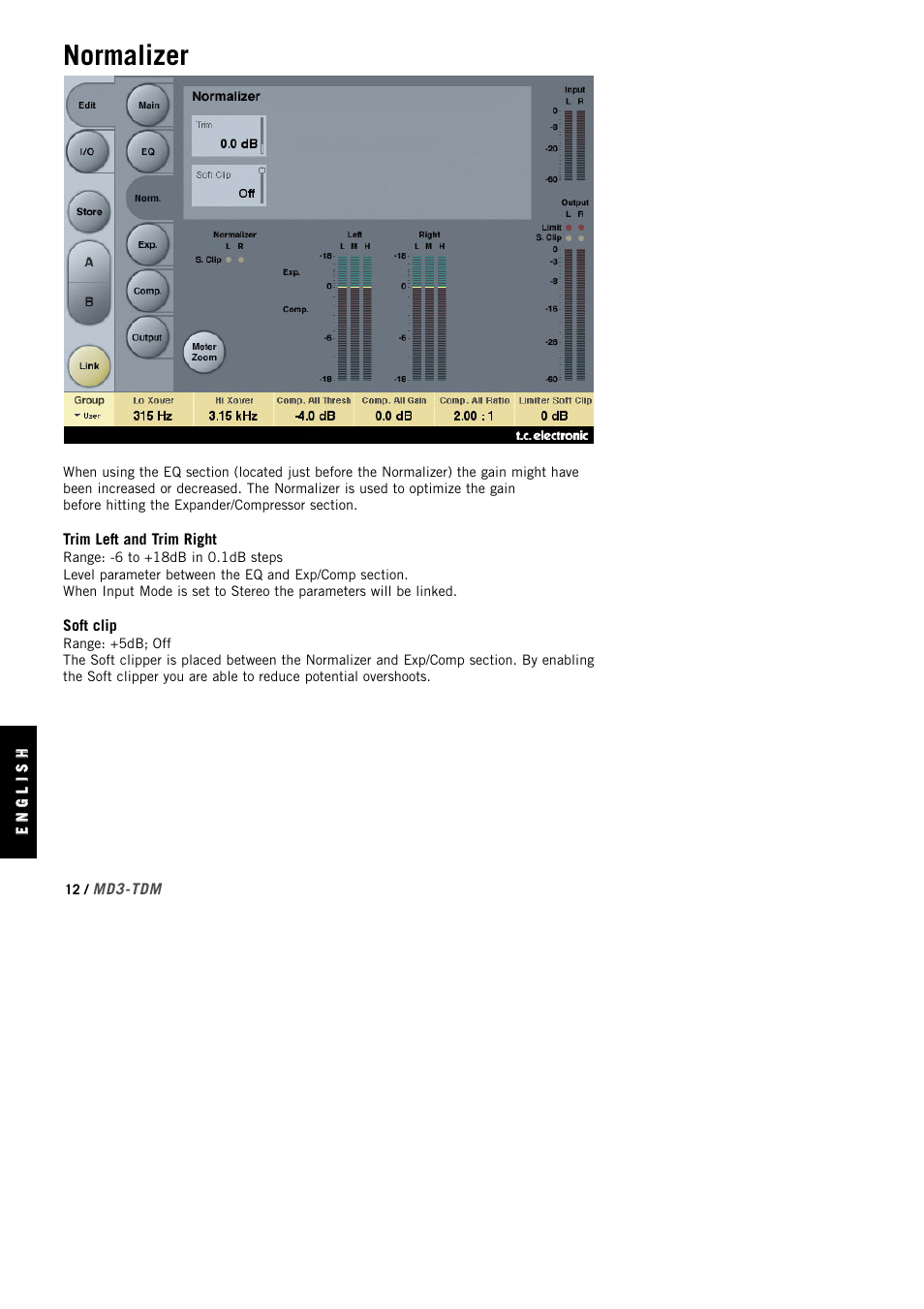 Normalizer | TC Electronic MD3 TDM User Manual | Page 14 / 27