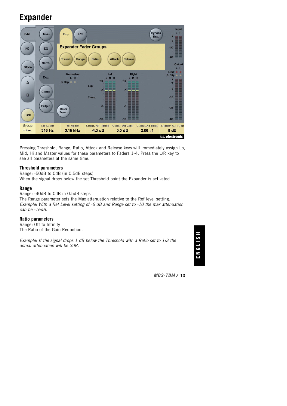 Expander | TC Electronic MD3 TDM User Manual | Page 15 / 27