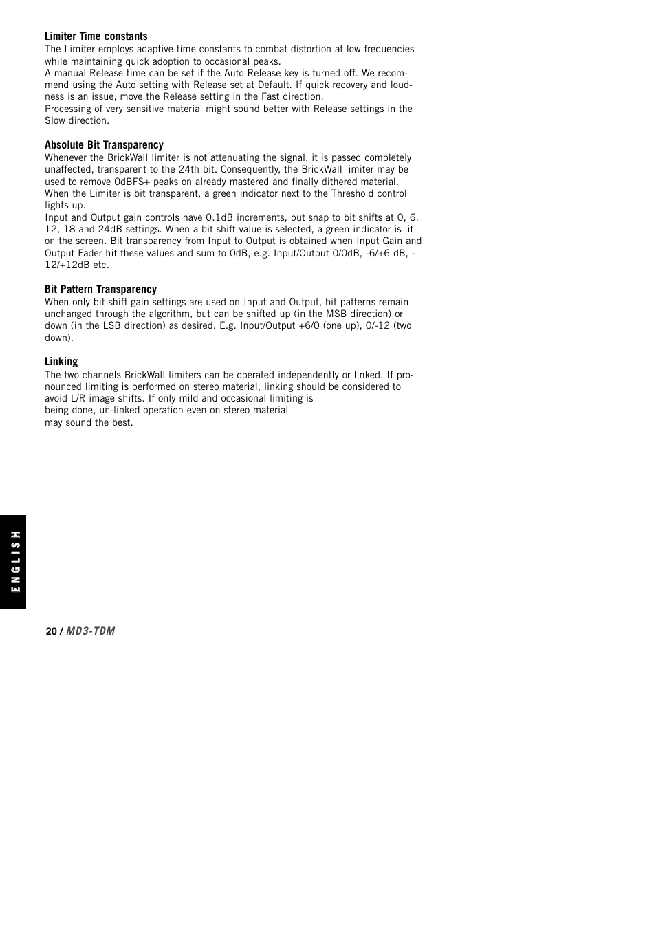 TC Electronic MD3 TDM User Manual | Page 22 / 27