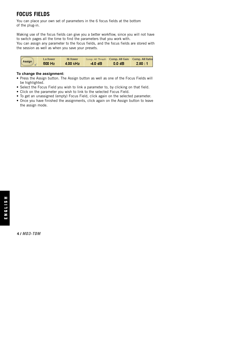 Focus fields | TC Electronic MD3 TDM User Manual | Page 6 / 27