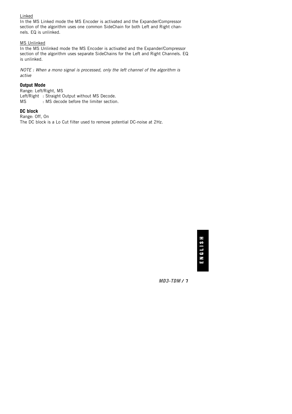 TC Electronic MD3 TDM User Manual | Page 9 / 27