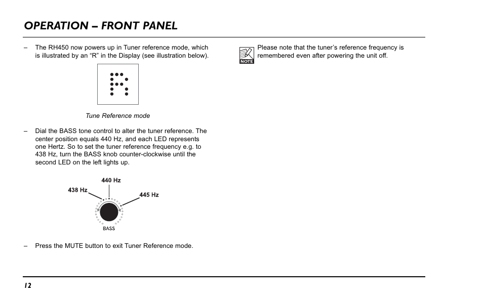 Operation – front panel | TC Electronic ComboStaccato User Manual | Page 14 / 22