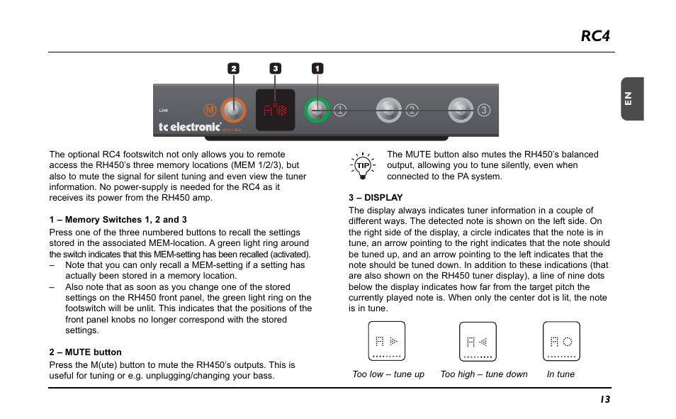 TC Electronic ComboStaccato User Manual | Page 15 / 22