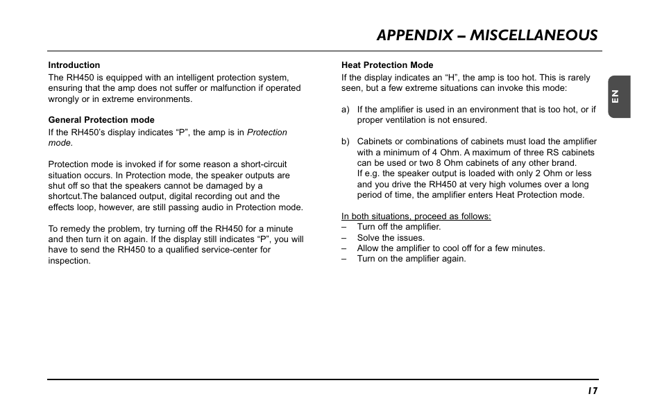 Appendix – miscellaneous | TC Electronic ComboStaccato User Manual | Page 19 / 22