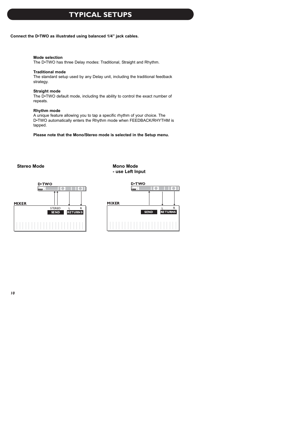 Typical setups | TC Electronic D-Two User Manual | Page 12 / 31