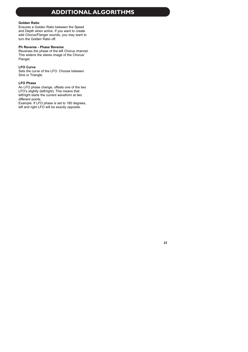 Additional algorithms | TC Electronic D-Two User Manual | Page 27 / 31