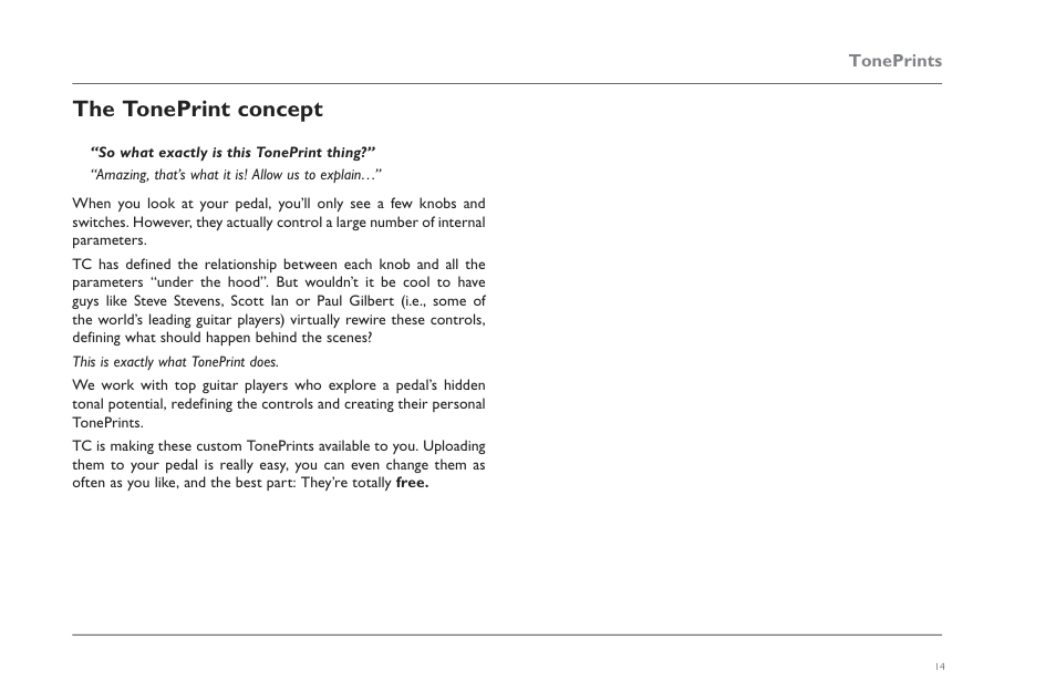 The toneprint concept | TC Electronic Flashback X4 Delay User Manual | Page 17 / 31