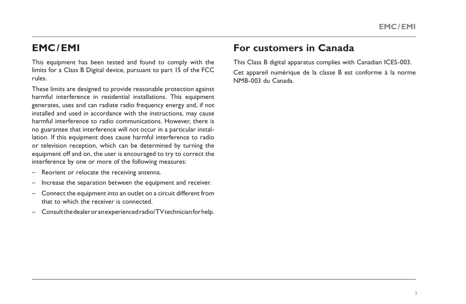 Emc / emi, For customers in canada | TC Electronic Flashback X4 Delay User Manual | Page 6 / 31