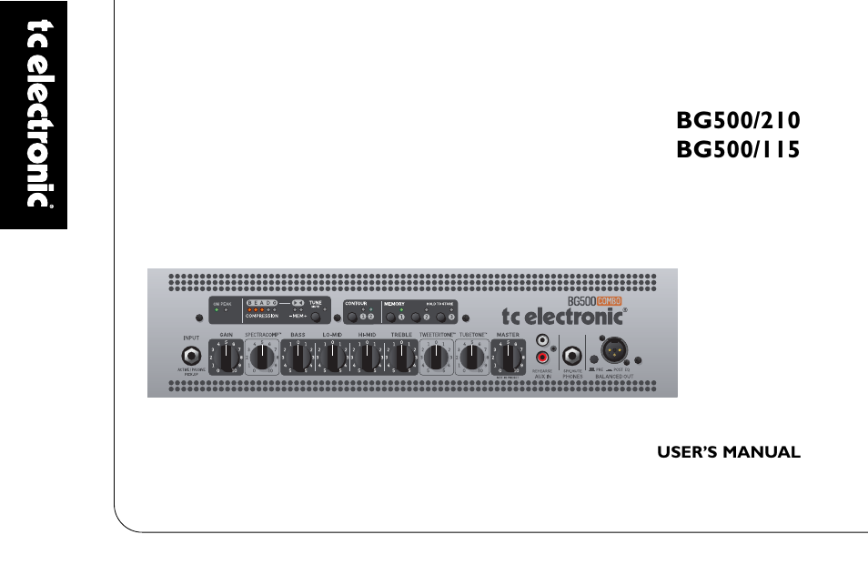 TC Electronic BG500 - 210 User Manual | 18 pages