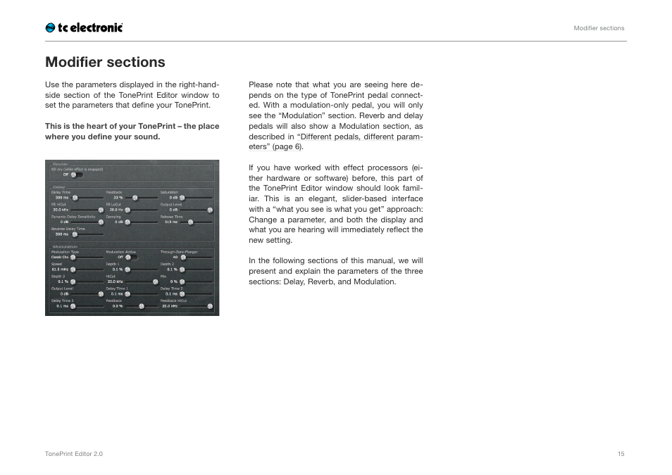 Modifier sections | TC Electronic TonePrint Editor User Manual | Page 17 / 26