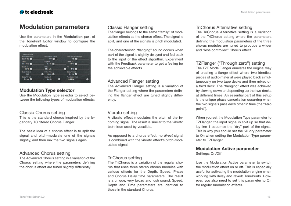 Modulation parameters | TC Electronic TonePrint Editor User Manual | Page 18 / 26