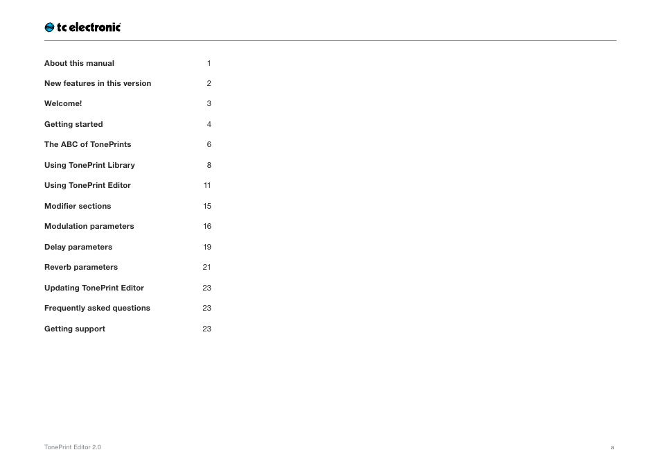 TC Electronic TonePrint Editor User Manual | Page 2 / 26