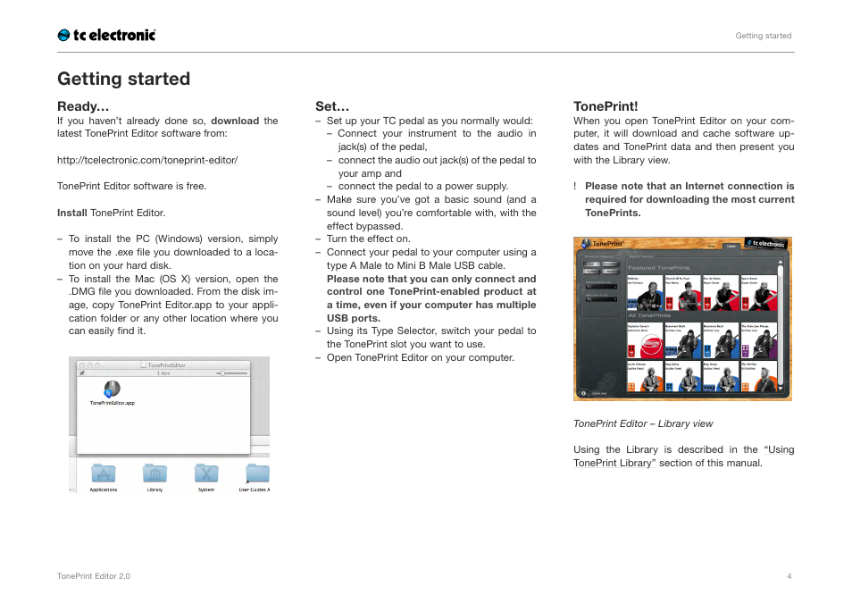 Getting started | TC Electronic TonePrint Editor User Manual | Page 6 / 26