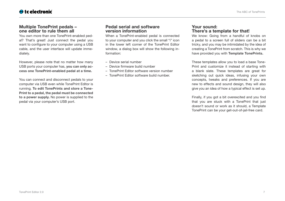 TC Electronic TonePrint Editor User Manual | Page 9 / 26