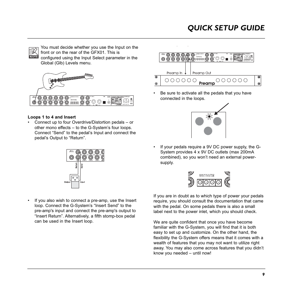 Quick setup guide | TC Electronic G-System User Manual | Page 11 / 81